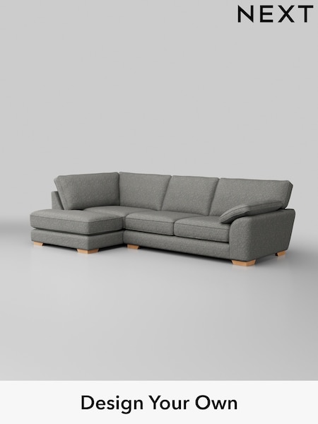 Chunky Boucle Easy Clean/Mid Grey Stamford Grand Relaxed Sit (H34428) | £2,525