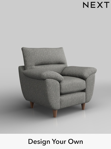 Chunky Boucle Easy Clean/Mid Grey Elliot Highback (H34430) | £675