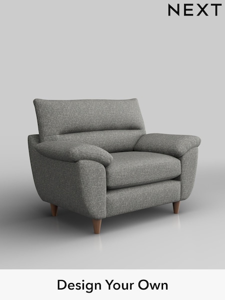 Chunky Boucle Easy Clean/Mid Grey Elliot Highback (H34430) | £775
