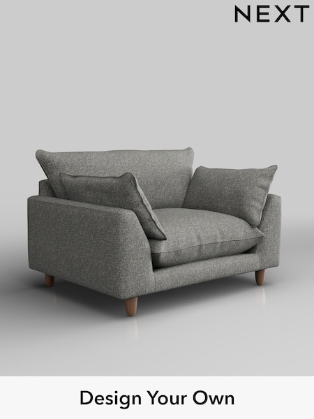 Chunky Boucle Easy Clean/Mid Grey Noa Deep Relaxed Sit (H34433) | £975