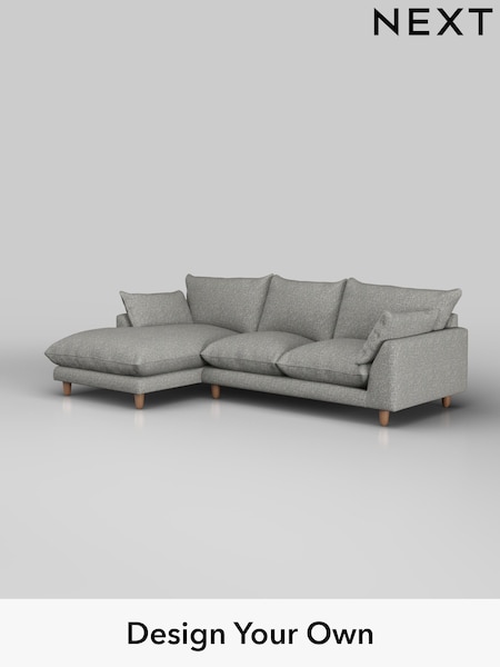 Chunky Boucle Easy Clean/Mid Grey Noa Deep Relaxed Sit (H34433) | £1,875