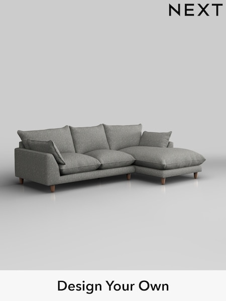 Chunky Boucle Easy Clean/Mid Grey Noa Deep Relaxed Sit (H34433) | £1,875