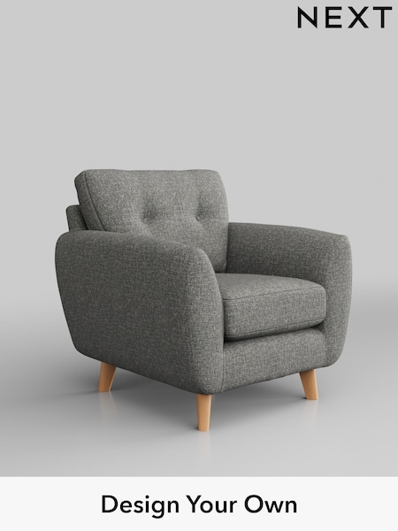 Chunky Boucle Easy Clean/Mid Grey Wilson Buttoned Back (H34434) | £599