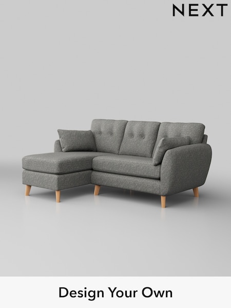 Chunky Boucle Easy Clean/Mid Grey Wilson Buttoned Back (H34434) | £1,575