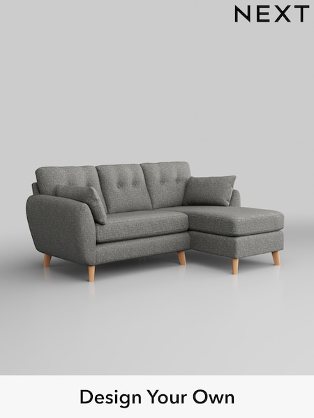Chunky Boucle Easy Clean/Mid Grey Wilson Buttoned Back (H34434) | £1,575
