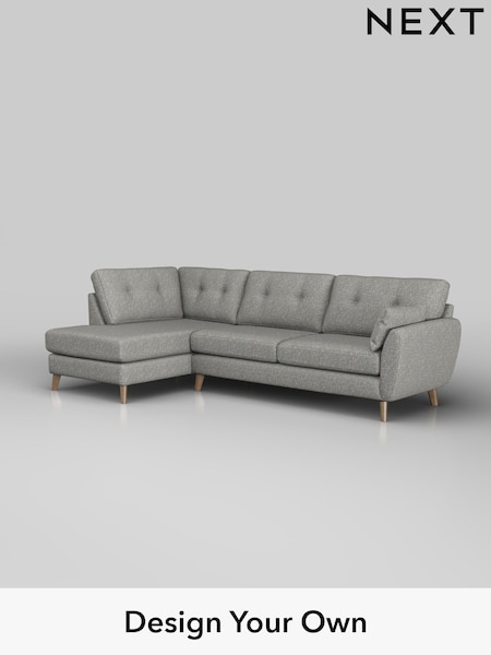 Chunky Boucle Easy Clean/Mid Grey Wilson Buttoned Back (H34434) | £1,775
