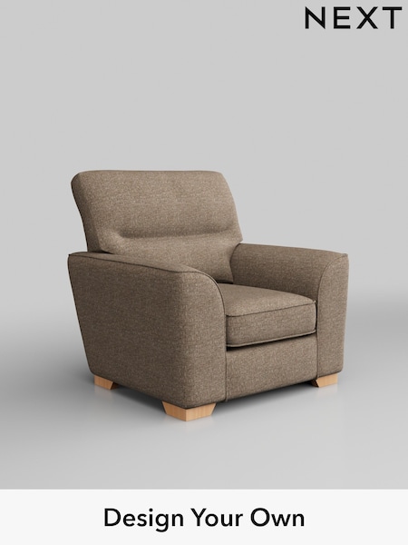 Chunky Boucle Easy Clean/Mid Natural Stamford Highback (H34435) | £799