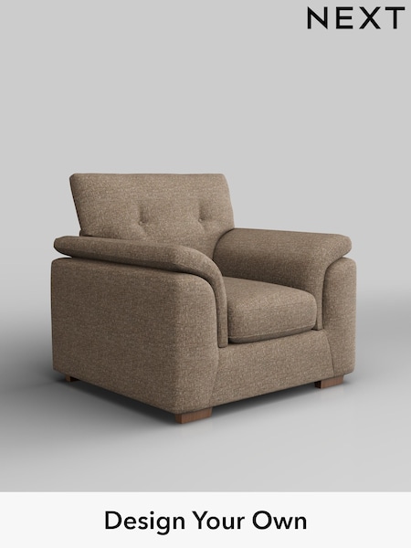 Chunky Boucle Easy Clean/Mid Natural Hayden Buttoned Back (H34441) | £750