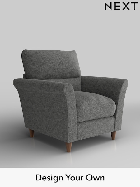 Chunky Chenille/Dark Grey Hartley Highback Relaxed Sit (H34456) | £875