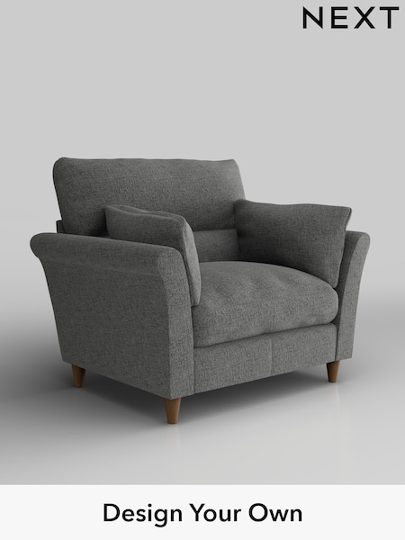 Chunky Chenille/Dark Grey Hartley Highback Relaxed Sit (H34456) | £975