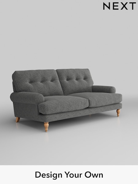 Chunky Chenille/Dark Grey Erin Buttoned Back Deep Relaxed Sit (H34457) | £1,325