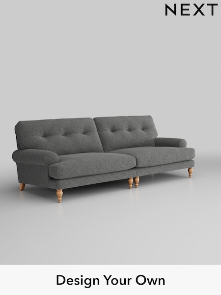 Chunky Chenille/Dark Grey Erin Buttoned Back Deep Relaxed Sit (H34457) | £1,525