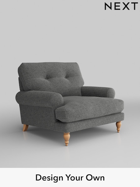 Chunky Chenille/Dark Grey Erin Buttoned Back Deep Sit (H34458) | £875