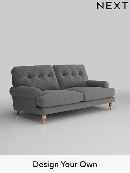 Chunky Chenille/Dark Grey Erin Buttoned Back Deep Sit (H34458) | £1,275