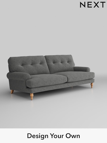 Chunky Chenille/Dark Grey Erin Buttoned Back Deep Sit (H34458) | £1,375