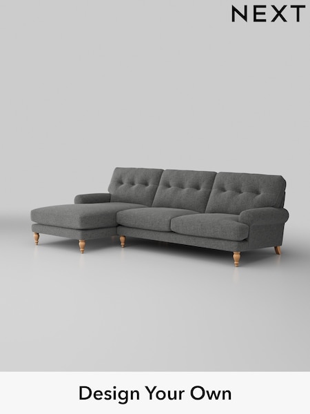 Chunky Chenille/Dark Grey Erin Buttoned Back Deep Sit (H34458) | £1,975