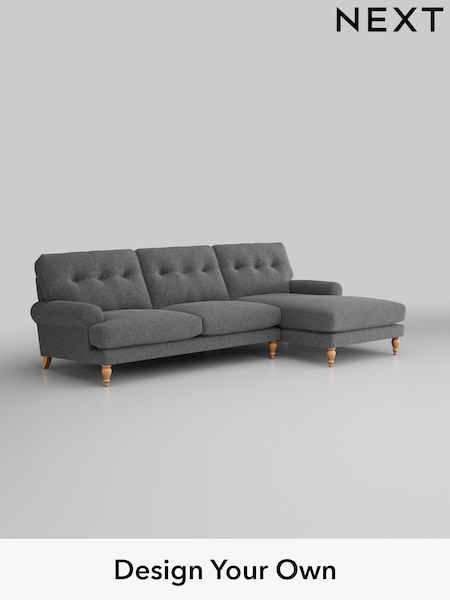 Chunky Chenille/Dark Grey Erin Buttoned Back Deep Sit (H34458) | £1,975