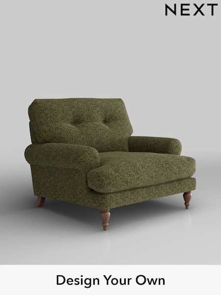 Chunky Chenille/Dark Moss Green Erin Buttoned Back Deep Relaxed Sit (H34477) | £925