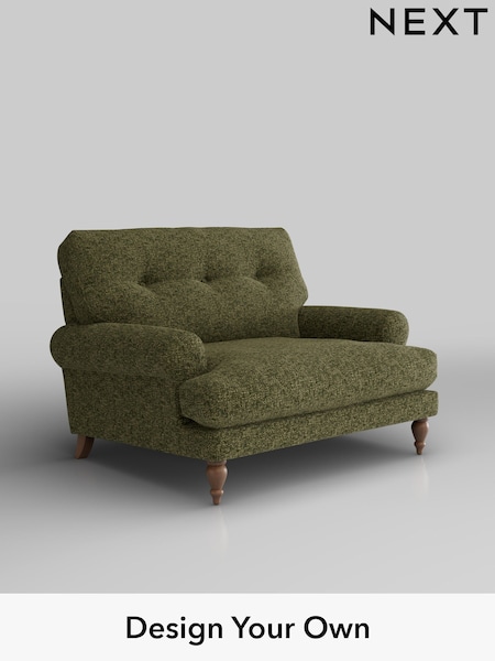Chunky Chenille/Dark Moss Green Erin Buttoned Back Deep Relaxed Sit (H34477) | £1,025