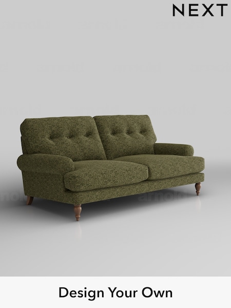 Chunky Chenille/Dark Moss Green Erin Buttoned Back Deep Relaxed Sit (H34477) | £1,325