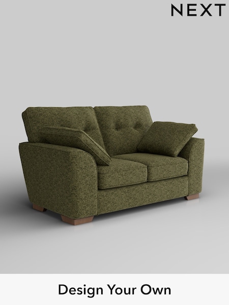 Chunky Chenille/Dark Moss Green Stamford Buttoned Back (H34483) | £1,099