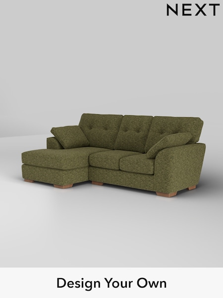 Chunky Chenille/Dark Moss Green Stamford Buttoned Back (H34483) | £1,775