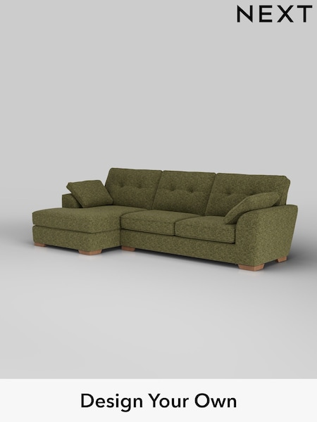 Chunky Chenille/Dark Moss Green Stamford Buttoned Back (H34483) | £2,025
