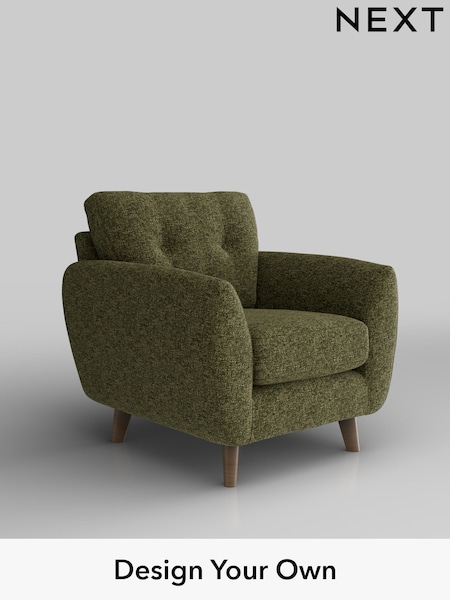 Chunky Chenille/Dark Moss Green Wilson Buttoned Back (H34493) | £599
