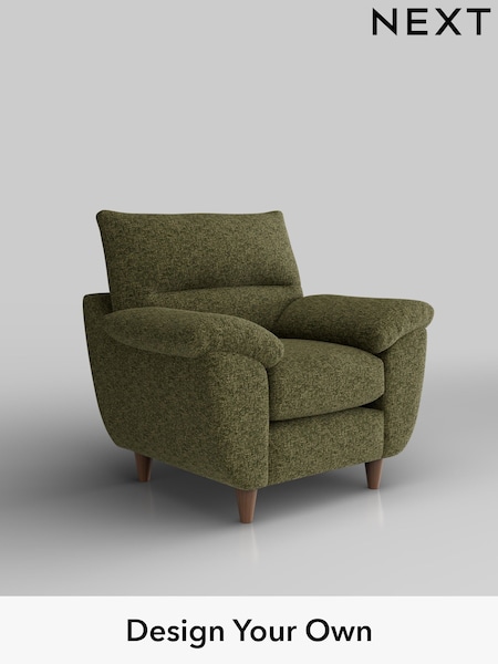 Chunky Chenille/Dark Moss Green Elliot Highback (H34494) | £675
