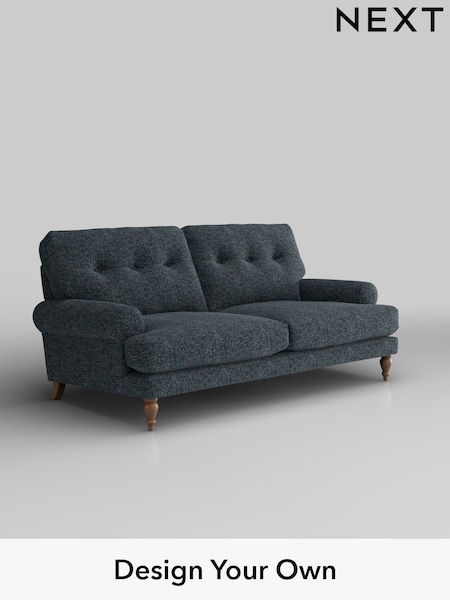 Chunky Chenille/Dark Navy Blue Erin Buttoned Back Deep Sit (H34495) | £1,275