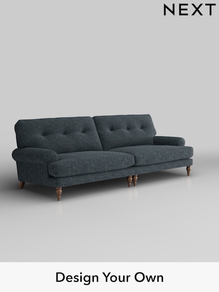 Chunky Chenille/Dark Navy Blue Erin Buttoned Back Deep Sit (H34495) | £1,475