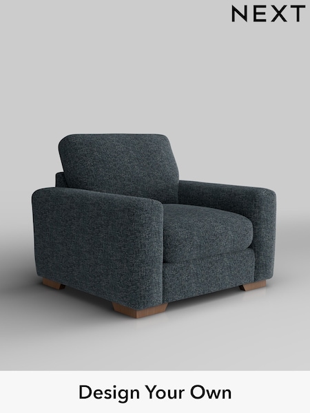 Chunky Chenille/Dark Navy Blue Houghton Deep Relaxed Sit (H34496) | £925