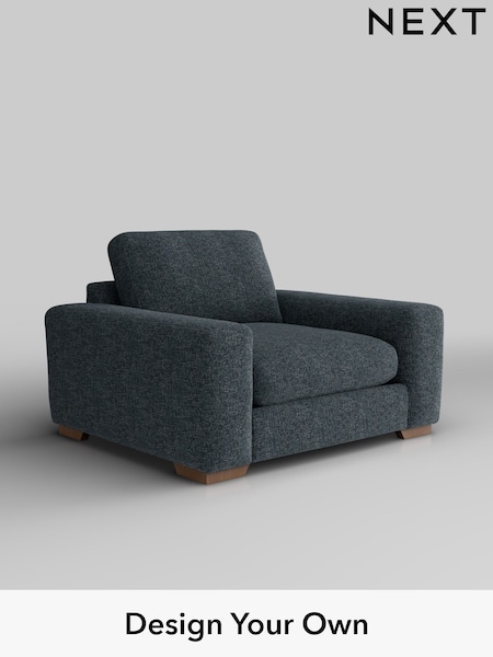 Chunky Chenille/Dark Navy Blue Houghton Deep Relaxed Sit (H34496) | £1,025