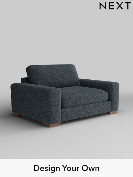Chunky Chenille/Dark Navy Blue Houghton Deep Relaxed Sit (H34496) | £1,225