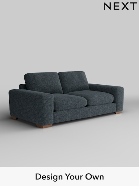 Chunky Chenille/Dark Navy Blue Houghton Deep Relaxed Sit (H34496) | £1,425