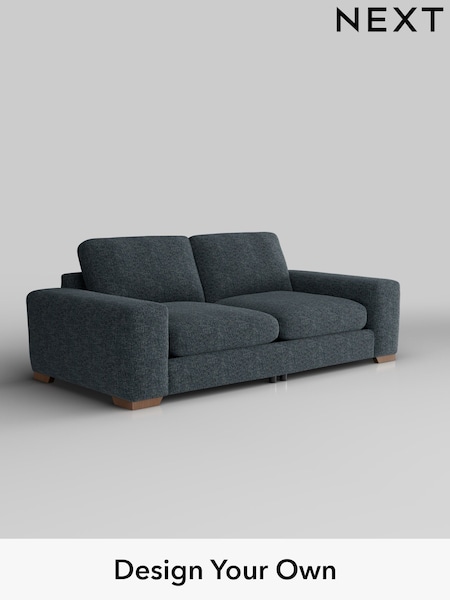 Chunky Chenille/Dark Navy Blue Houghton Deep Relaxed Sit (H34496) | £1,525