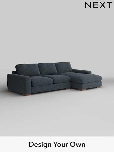 Chunky Chenille/Dark Navy Blue Houghton Deep Relaxed Sit (H34496) | £2,325