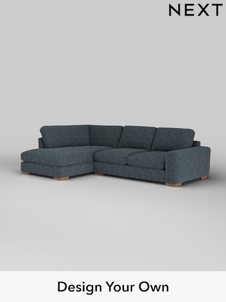 Chunky Chenille/Dark Navy Blue Houghton Deep Relaxed Sit (H34496) | £2,250