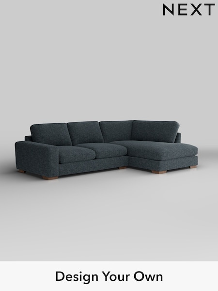 Chunky Chenille/Dark Navy Blue Houghton Deep Relaxed Sit (H34496) | £2,250