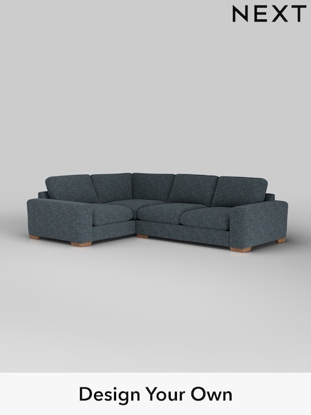 Chunky Chenille/Dark Navy Blue Houghton Deep Relaxed Sit (H34496) | £2,625
