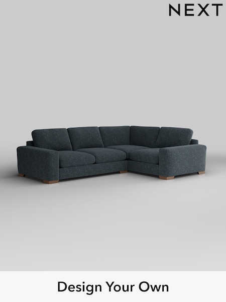 Chunky Chenille/Dark Navy Blue Houghton Deep Relaxed Sit (H34496) | £2,625