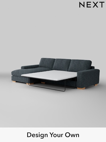 Chunky Chenille/Dark Navy Blue Houghton Deep Relaxed Sit (H34496) | £2,825