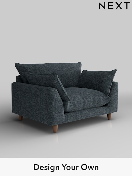 Chunky Chenille/Dark Navy Blue Noa Deep Relaxed Sit (H34499) | £975