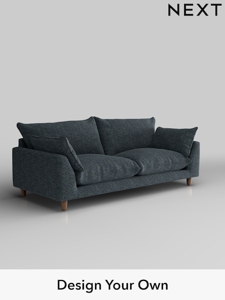 Chunky Chenille/Dark Navy Blue Noa Deep Relaxed Sit (H34499) | £1,275