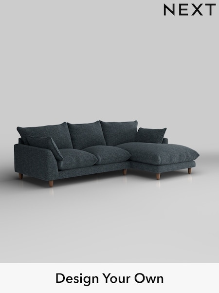 Chunky Chenille/Dark Navy Blue Noa Deep Relaxed Sit (H34499) | £1,875