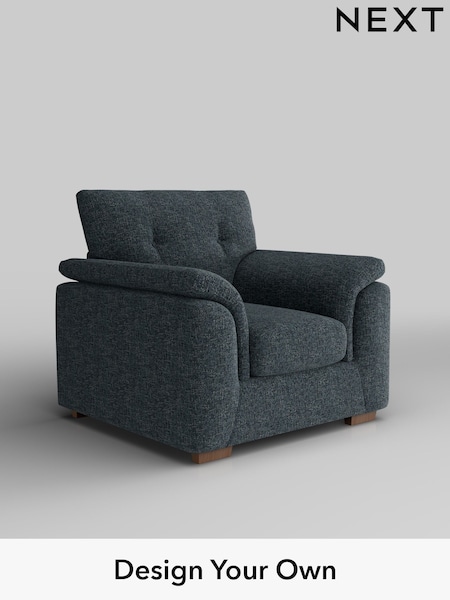 Chunky Chenille/Dark Navy Blue Hayden Buttoned Back (H34502) | £750