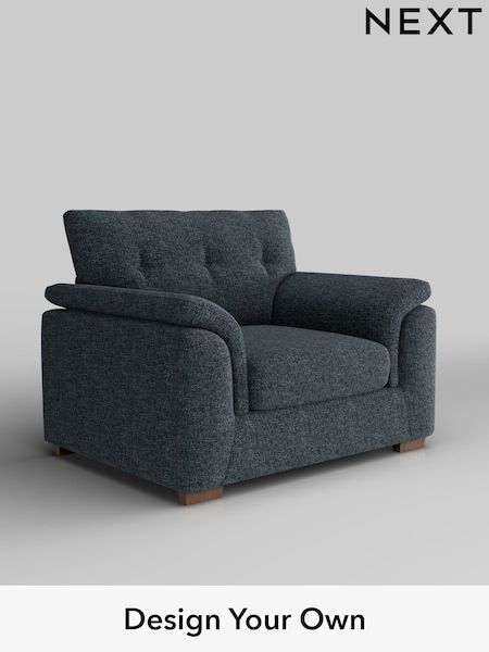 Chunky Chenille/Dark Navy Blue Hayden Buttoned Back (H34502) | £850