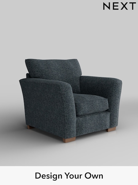 Chunky Chenille/Dark Navy Blue Heath Highback (H34503) | £750