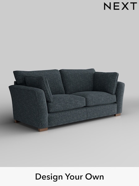 Chunky Chenille/Dark Navy Blue Heath Highback (H34503) | £1,325