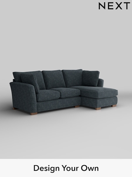 Chunky Chenille/Dark Navy Blue Heath Highback (H34503) | £1,899